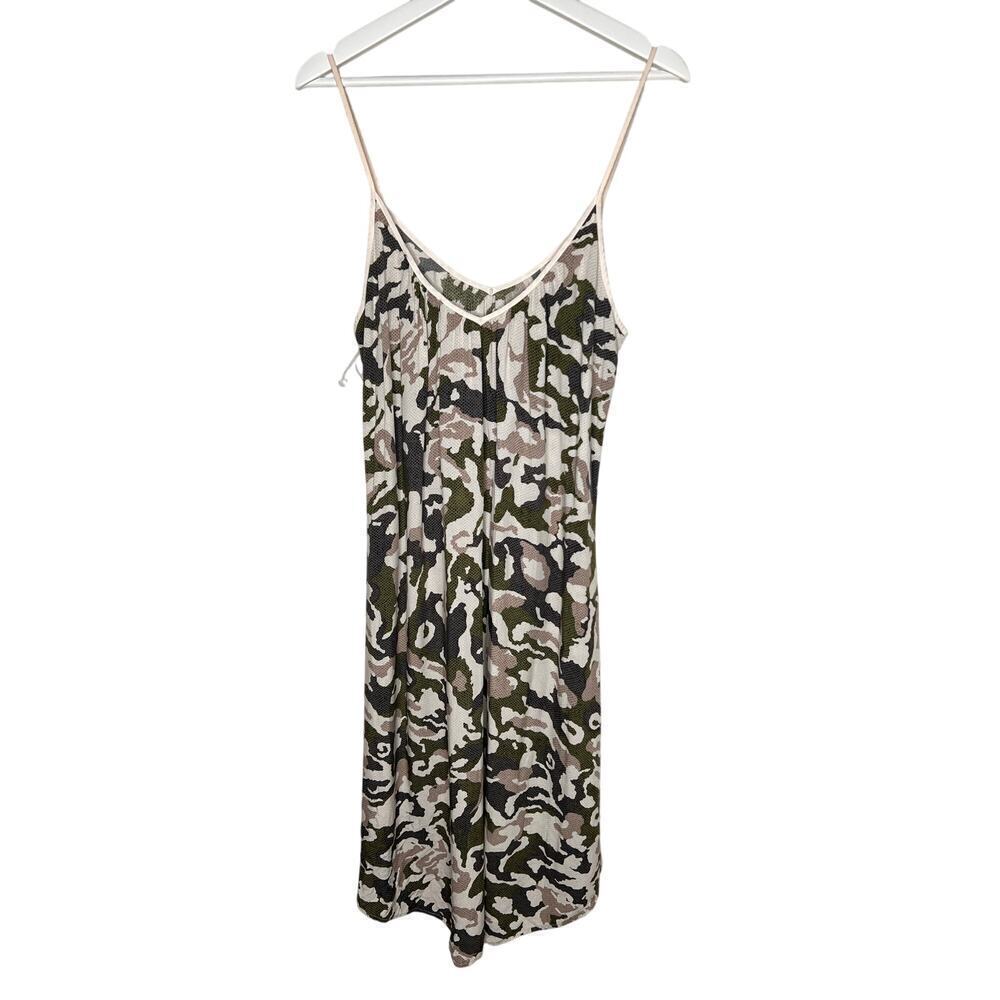 Sam & Lavi V Neck Spaghetti Strap Camo Printed Dress Women's S
